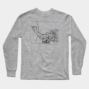 Dope muscle man manga silihouette illustration Long Sleeve T-Shirt